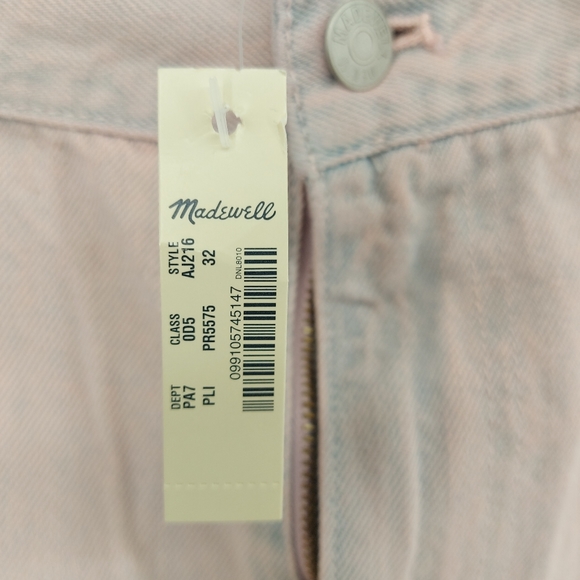 Madewell The Momjean: Overdyed Edition Pink Waist Size 32 - Picture 11 of 13